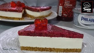 Tarta de Queso Philadelphia sin Horno  Tonio Cocina [upl. by Nanahs505]