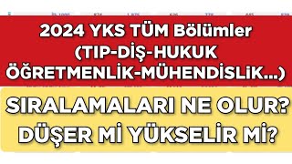 2024 YKS BÖLÜM SIRALAMALARI NE OLUR Düşer mi Yükselir mi [upl. by Aret259]