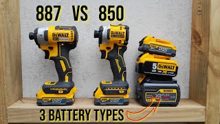 DeWalt DCF887 Impact Driver VS DeWalt DCF850 Impact Driver  2 SCREW REVIEW [upl. by Pillyhp]