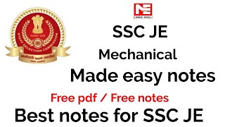 SSC JE MADE EASY NOTES FOR MECHANICAL  SSC JE mechanical MADE EASY NOTES  sscjemadeeasy [upl. by Anana]