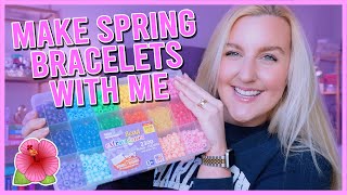 MAKE SPRING BEADED BRACELETS WITH ME how to make bracelets with beads [upl. by Niuqaoj]