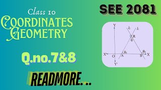 Coordinates Geometry Class 10optional mathsSEE 2081 part5 [upl. by Neerehs539]