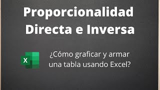 Proporcionalidad directa e inversa  ¿Cómo armar gráficos y tablas usando Excel [upl. by Areip]