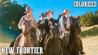 New Frontier  COLORIZED  John Wayne  Classic Western Film  Cowboys  Wild West [upl. by Lemrahc]