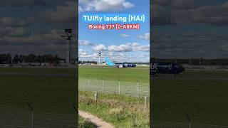 TUIfly Boeing 737 landing at Hannover airport HAJ hannoverairport tuifly landing boeing 737 [upl. by Jobe574]