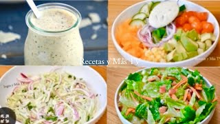 3 Ensaladas 3 Aderezos 3 Recetas riquisimas y faciles [upl. by Yrojram]