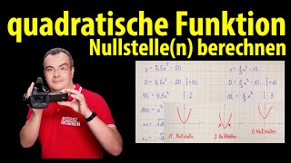 quadratische Funktion  Nullstellen berechnen  einfach erklärt von Lehrerschmidt [upl. by Settle]