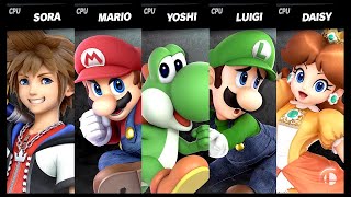 Sora VS Mario VS Yoshi VS Luigi VS Daisy LV 9 CPU Battle Super Smash Bros Ultimate [upl. by Hesther936]