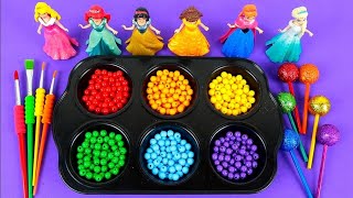 Cool Satisfying Video I How to make Cute Disney Princess Rainbow Lollipops amp Pool Party Cutting ASMR [upl. by Nuahsel]