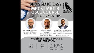 MRCS Part B OSCE Orientation Webinar [upl. by Arama]