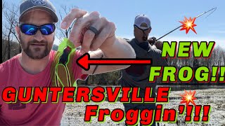 Early season FROGGIN for BASS on Lake Guntersville [upl. by Halilak]