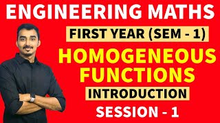 HOMOGENOUS FUNCTIONS  EULER THEOREM  S1  ENGINEERING FIRST YEAR  SEM1  SAURABH DAHIVADKAR [upl. by Aleen]