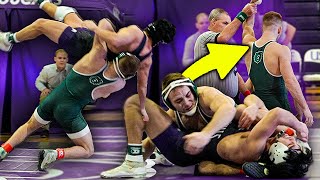 Monster SLAMS in My College Wrestling Dual [upl. by Earissed]