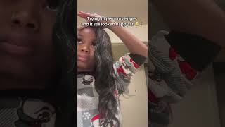 Permed my edges😳😳ytshorts trending funny memes 4chair [upl. by Ardnac]