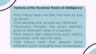 Thurstones Theory of Intelligence [upl. by Allemat]