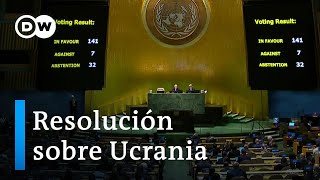 La ONU votó por aplastante mayoría por la retirada rusa de Ucrania [upl. by Wakefield]