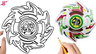 Beyblade Burst  Beyblade Drawing  How to Draw Dragon Galaxy  step by step [upl. by Enileuqcaj]