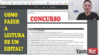 COMO LER UM EDITAL DE CONCURSO  COMPREENSÃO DO EDITAL concurso editaldeconcurso edital [upl. by Gladys890]