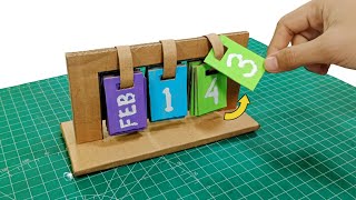 How To Make Calendar With Cardboard  DIY Desk Calendar  Cardboard Calendar [upl. by Ermentrude536]