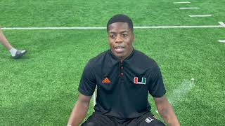 Miami Hurricanes CB Dyoni Hill interview with CanesInSight [upl. by Jemy890]