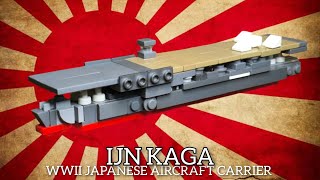 LEGO IJN Kaga WWII Aircraft Carrier Tutorial MOC [upl. by Alhsa]