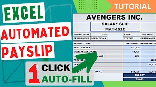 How To Create an Automated Pay Slip in Excel  Tutorial  VLookup in Excel [upl. by Alfonse]