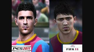 PES 2011 vs FIFA 11 Face Comparison FC Barcelona [upl. by Ilaire]