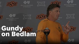 Oklahoma State footballs Mike Gundy on Bedlam rivalry game We used to not like each other [upl. by Nauqal]