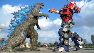 Transformers The Last Knight  Optimus Prime vs Godzilla Fight Scene  Comosix Tech HD [upl. by Nette]