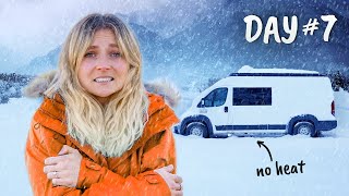 7 Days OffGrid in a Snow Storm  WINTER VAN LIFE [upl. by Chrotoem]