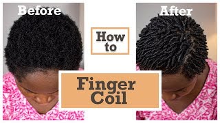 How To Finger Coils on Short Natural 4C Hair using only Two Products  Curl Definition [upl. by Tenaj]