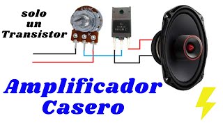 AMPLIFICADOR DE AUDIO ⚡ CON SOLO UN TRANSISTOR [upl. by Moreland396]