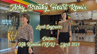 Achy Breaky Heart Remix  Kuk Kumson KOR  April 2024  Improver  sunday Linedance Bali [upl. by Nossaj]