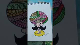 Padharo Mhare desh🙏♥️ rajasthan art drawing shorts [upl. by Jepson]