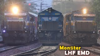 LHF Monster EMD Honks amp SPEED  The Best Mode LHF Long Hood Forward  Awesome Looking EMDs of I R [upl. by Tteirrah]