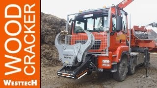 WESTTECH Woodcracker W1000 attached to mobile chipper [upl. by Dario]