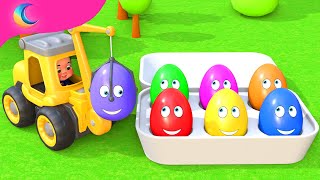 Learn colors with Box of Surprise Eggs  BluLoo Nursery Rhymes amp Kids Songs [upl. by Rachaba677]