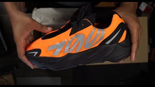 Yeezy 700 Orange MNVN Unbox amp On Feet [upl. by Brandwein]