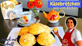 Käsebrötchen wie vom Bäcker selber backen einfaches amp schnelles Rezept fluffig amp knusprig [upl. by Klinger632]