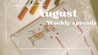 August Bullet Journal Weekly Spread 📔  Plan with me ✨  Spring Inspired theme 🌸 [upl. by Siloa]