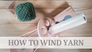 How to wind a skein of yarn with an umbrella swift and ball winder [upl. by Danete]