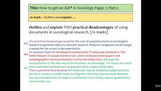 A Sociology AQA Paper 1 Methods in Context [upl. by Efi670]