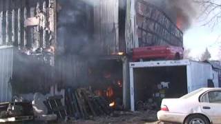 Acetylene Tanks And Car Parts Exploding And On Fire In Gary Indiana [upl. by Haggerty]