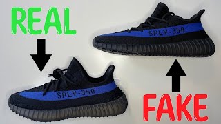 REAL VS FAKE ADIDAS YEEZY BOOST 350 V2 DAZZLING BLUE SNEAKERS [upl. by Mcconaghy500]