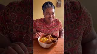 Jamaican experiencing Ghana 🇬🇭 fufu food ghana accra ghanafufu jamaican jamaica ghanafood [upl. by Chae]