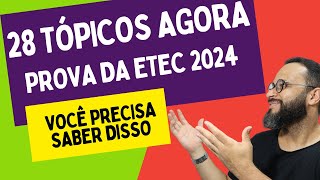 🔥Saiba Agora os 28 Tópicos Básico para o Vestibulinho Etec 2024🔥Curso Básico Descomplica Etec [upl. by Jaco]