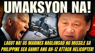 LAGOT NA US MARINES NAGLUNSAD NG MISSILE SA PHILIPPINE SEA GAMIT ANG AH1Z ATTACK HELICOPTER GRABE [upl. by Ateekal]