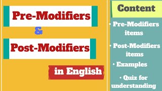 Premodifiers and postmodifiers in English [upl. by Trevlac749]