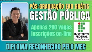 PÓSGRADUAÇÃO EAD GRÁTIS COM DIPLOMA RECONHECIDO PELO MEC SÓ 200 VAGAS [upl. by Loferski]