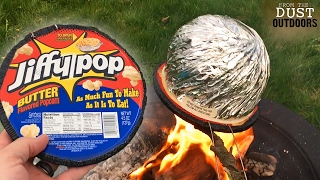 Campfire Jiffy Pop  Great Food idea for Camping with Kids  Backpacking Hiking and Camping [upl. by Sumetra]